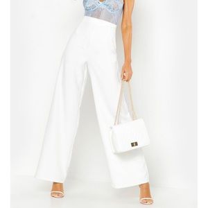 High Waisted Woven Wide Leg Pants